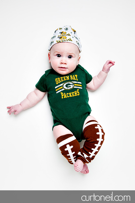 Sault Ste Marie Baby Photographer - Reese in her Packers gear