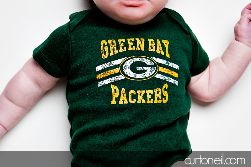 Sault Ste Marie Baby Photographer - Reese in her Packers gear