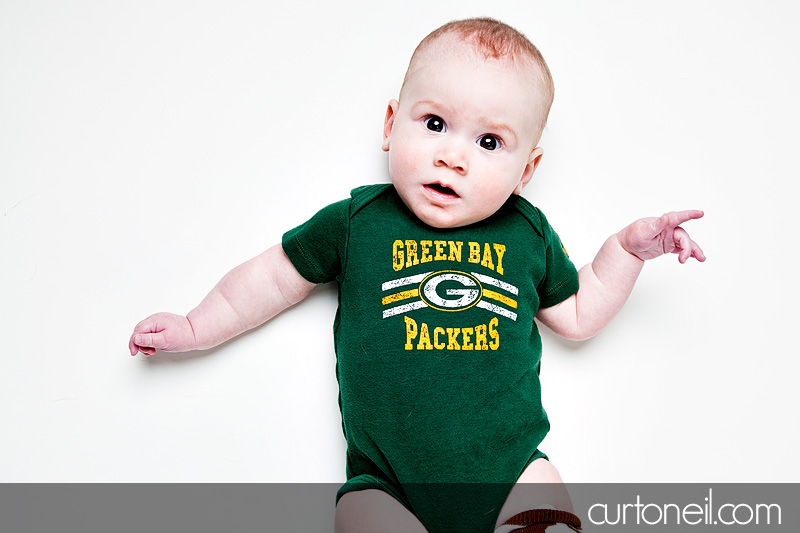 Sault Ste Marie Baby Photographer - Reese in her Packers gear