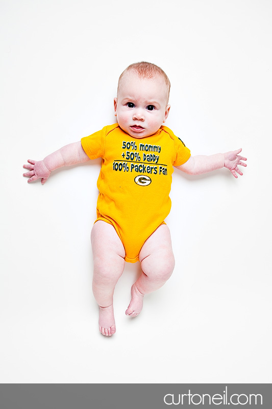 Sault Ste Marie Baby Photographer - Reese in her Packers gear