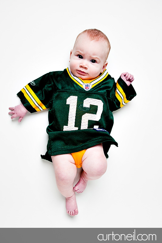 Sault Ste Marie Baby Photographer - Reese in her Packers gear