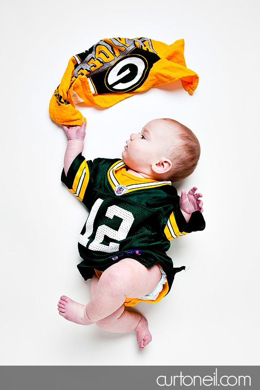 Sault Ste Marie Baby Photographer - Reese in her Packers gear