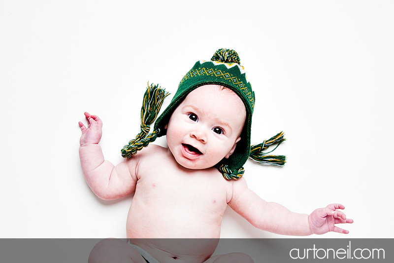 Sault Ste Marie Baby Photographer - Reese in her Packers gear