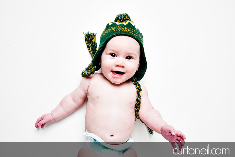 Sault Ste Marie Baby Photographer - Reese in her Packers gear