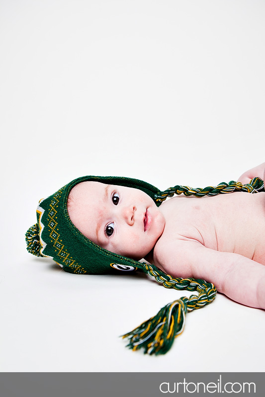 Sault Ste Marie Baby Photographer - Reese in her Packers gear