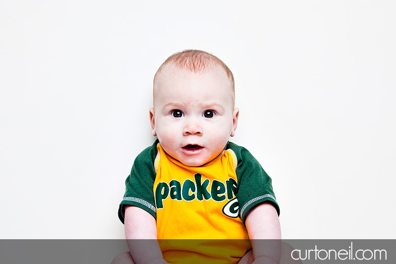 Sault Ste Marie Baby Photographer - Reese in her Packers gear