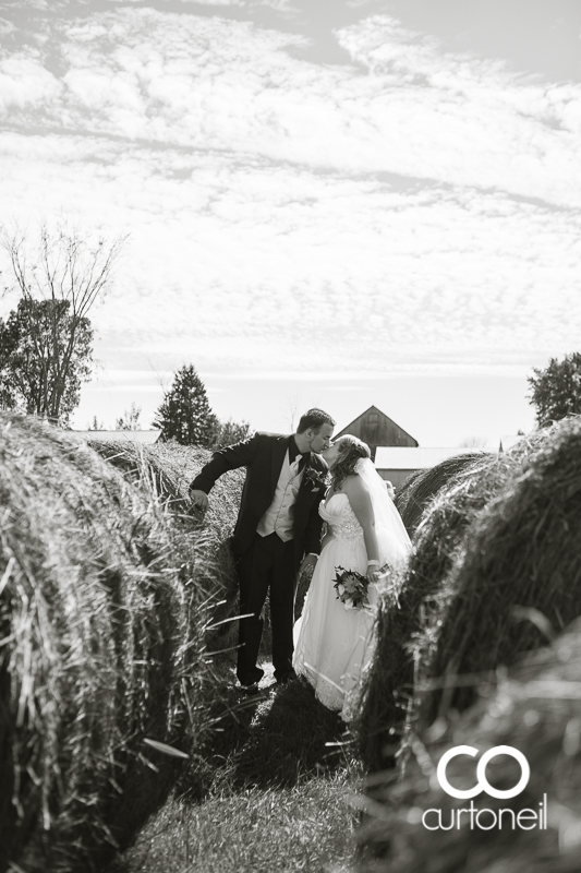 Sault Ste Marie Wedding Photography - Amanda and Denis - farm, summer wedding, hay bales