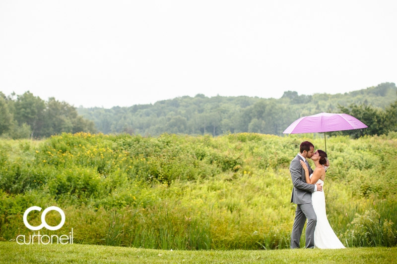 Sault Ste Marie Wedding Photography - Candace and Ryan - sneak peek, summer, rain, Ansonia, Thessalon, field, sneak peek, umbrella