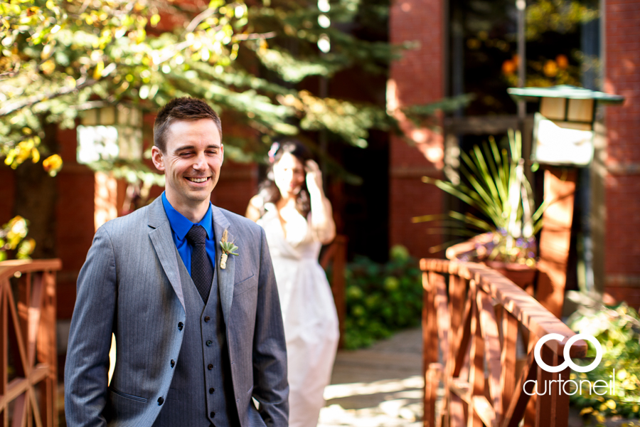 Sault Ste Marie Wedding Photography - Christine and Gabe - Water Tower Inn, small wedding, brick wall