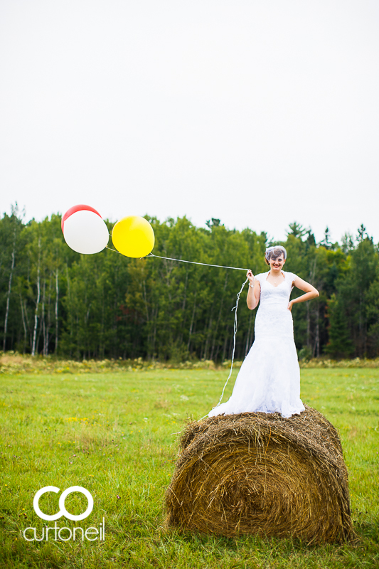 Sault Ste Marie Wedding Photography - Danielle and Brendan - Bruce Mines, Lawrence Springwater Farms, balloon, haybale, barn