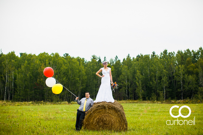 Sault Ste Marie Wedding Photography - Danielle and Brendan - Bruce Mines, Lawrence Springwater Farms, balloon, haybale, barn