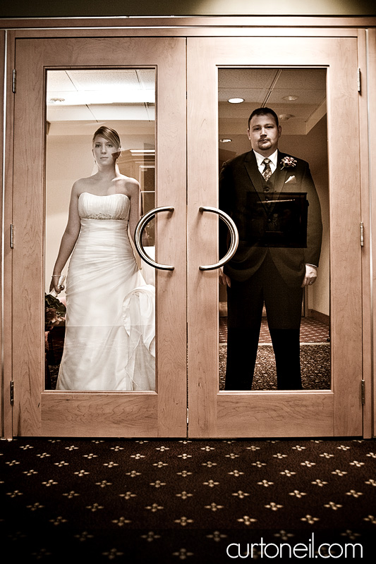 Sault Wedding - behind doors