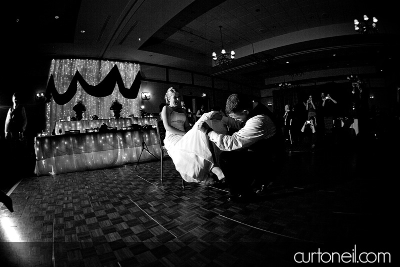 Sault Wedding - garter toss