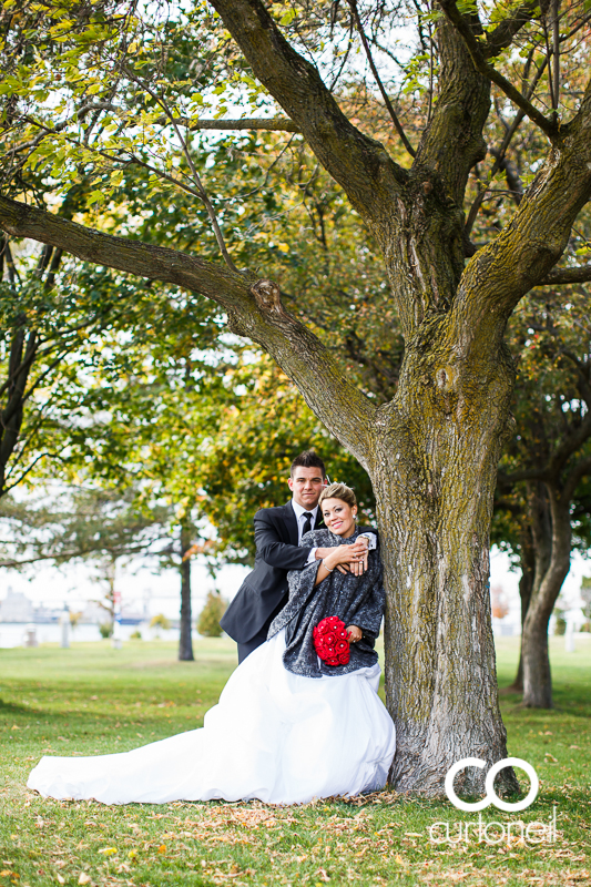 Sault Ste Marie Wedding Photography - Kerry and Dom - boardwalk, cold, fall, Marconi