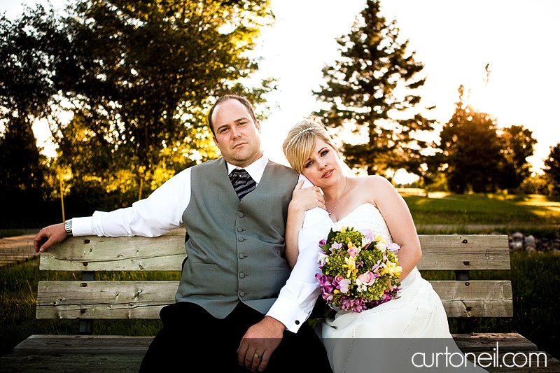 Sault Ste Marie Wedding - Katie and Paul - bench at number two tee