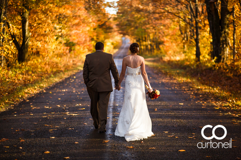 Sault Ste Marie Wedding Photography - Lisa and Hank - St. Joseph Island, fall, cold, outdoor wedding