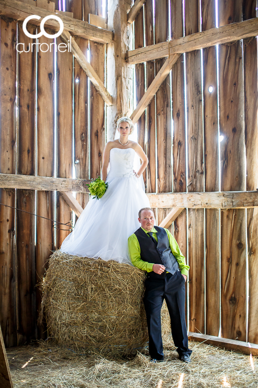 Sault Ste Marie Wedding Photography - Lisa and Steve - Bruce Mines, barn, haybale, summer