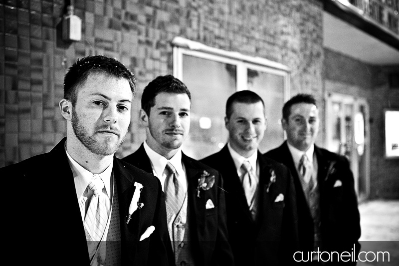 Winter Wedding - groom and groomsmen - Curt O'Neil Lifestyle Wedding Photographer