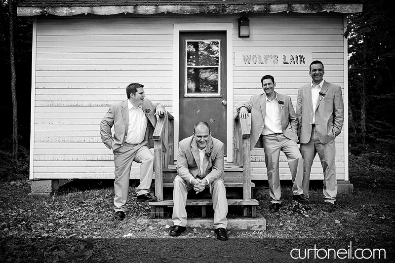 Sault Wedding - Margaret and John - groom and groomsmen the wolf