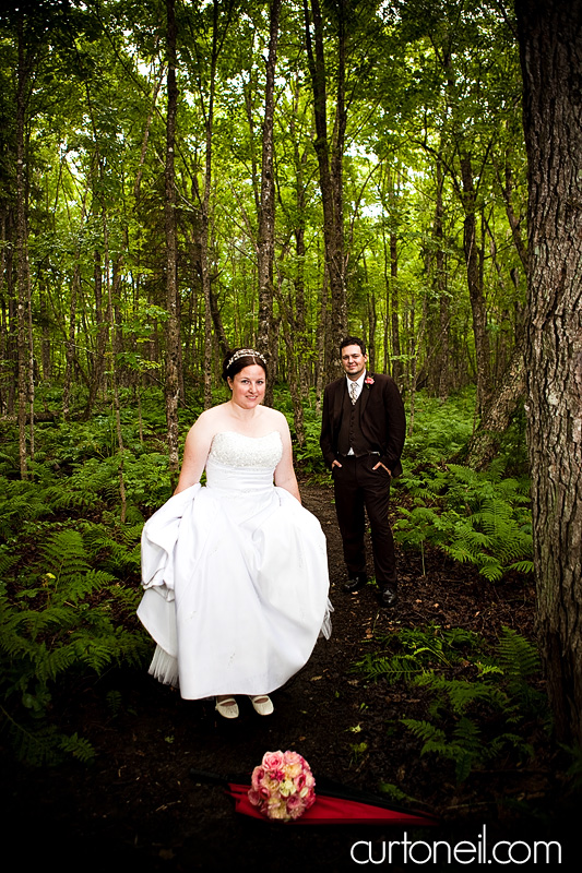 Sault Ste Marie Wedding - Mel and Tim - in the woods