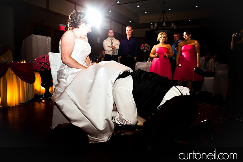 Sault Ste Marie Wedding - Mel and Tim - get the garter
