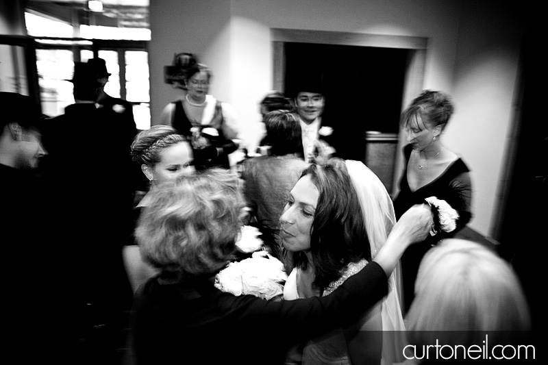 sault wedding after ceremony blur