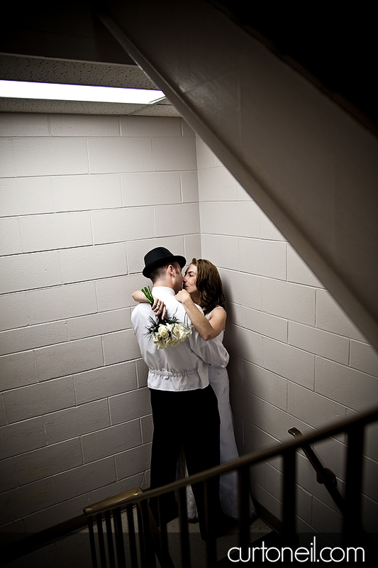 sault wedding secret hideaway stairwell