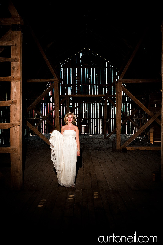 Sault Ste Marie Wedding Photography - Rachel and Ryan - bride in the barn