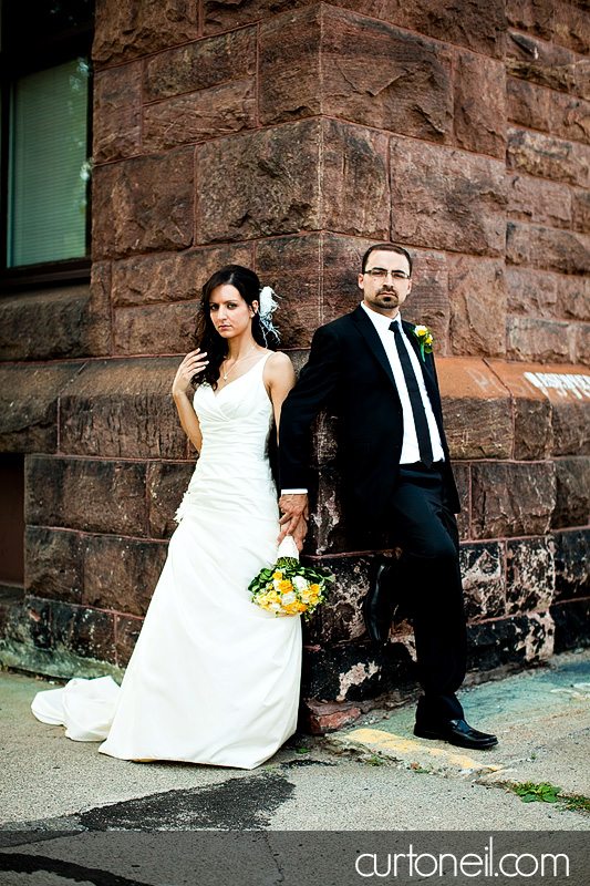 Sault Ste Marie Wedding Photography - Stella and Mike - old car, retro buildings, marconi