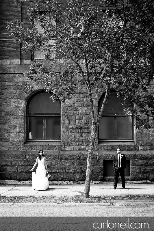 Sault Ste Marie Wedding Photography - Stella and Mike - old car, retro buildings, marconi