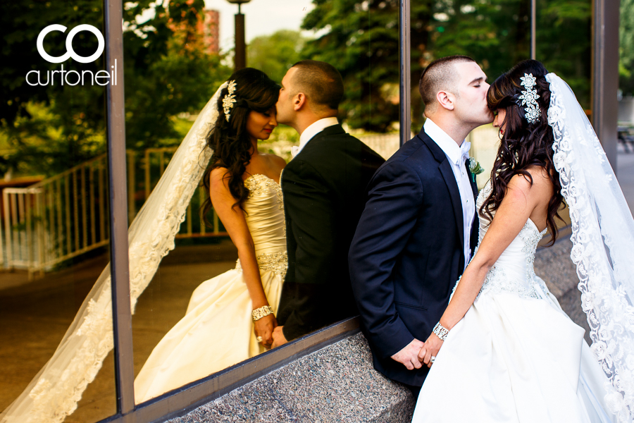 Sault Ste Marie Wedding Photography - Susanna and Josh - sneak peek, summer, reflection, City Hall