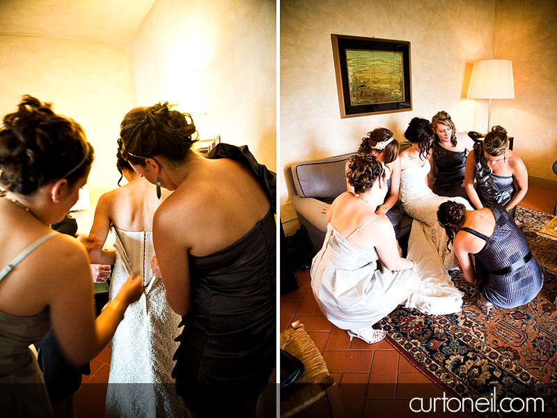 special attention for the bride at Borgo Iesolana - Bucine Tuscany Italy wedding