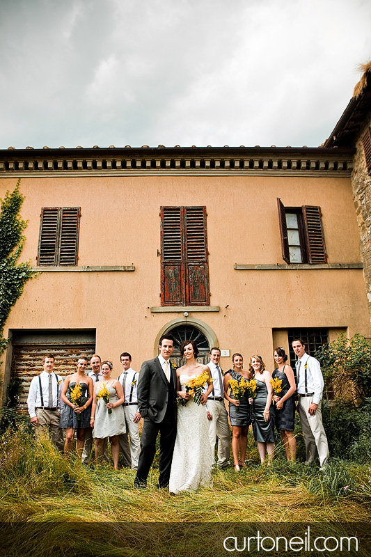 wedding party at abandoned church - Bucine Tuscany Italy wedding