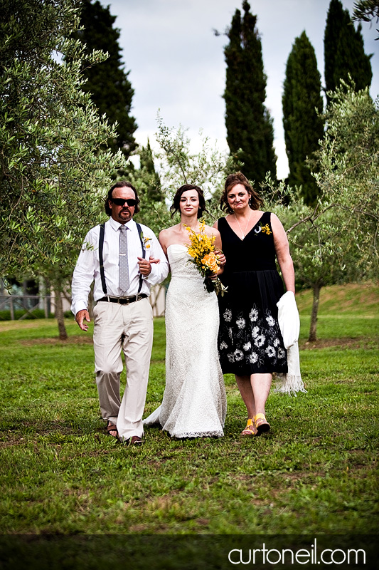 walking down the aisle - Bucine Tuscany Italy wedding