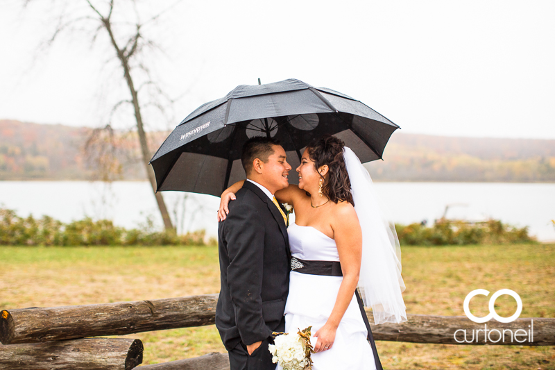 Sault Ste Marie Wedding Photography - Veronica and Gus - Garden River, Water Tower Inn, fall, cold, rain
