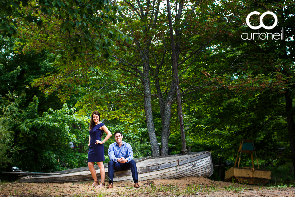 Ashley and Guy - Sault Engagement - Sneak - Beach boat