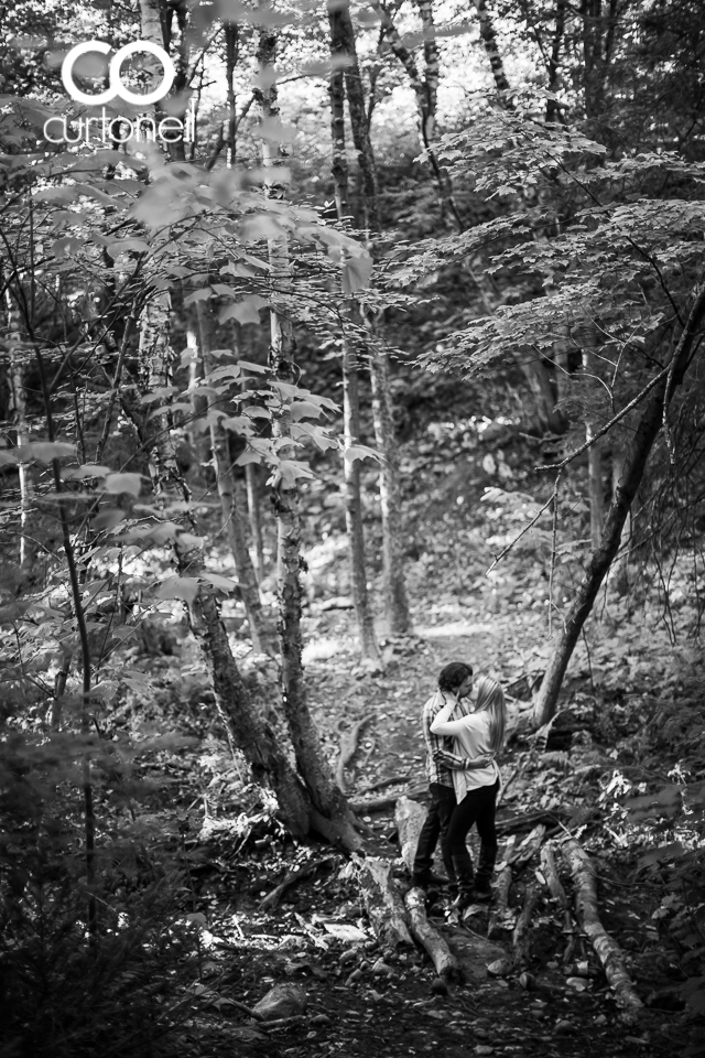 Karrah and Justin - Sault Engagement - Sneak - Gros Cap, Bluffs, trees