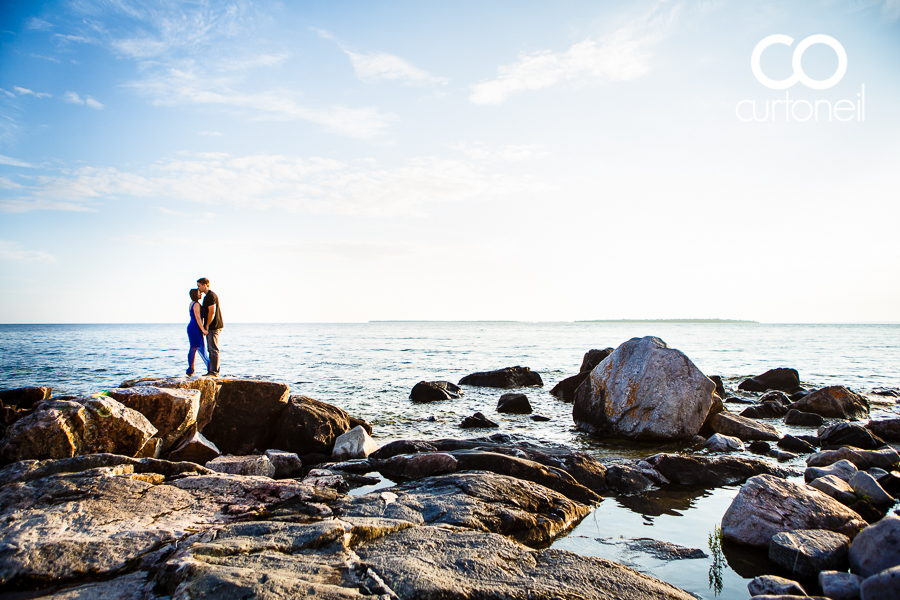 Sault Ste Marie Engagement Session - Alyse and Mike - sneak peek, on the shore of Katherine Cove in Lake Superior Provincial Park on a great summer evening