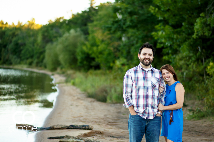 Sault Ste Marie Engagement Photography - Amber and Anthony - summer, beach, tress, Pointe Des Chenes