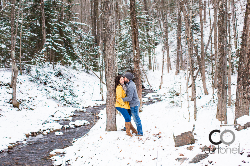 Sault Ste Marie Engagement Photography - Dawn and Tyler - winter, Crimson Ridge, cold