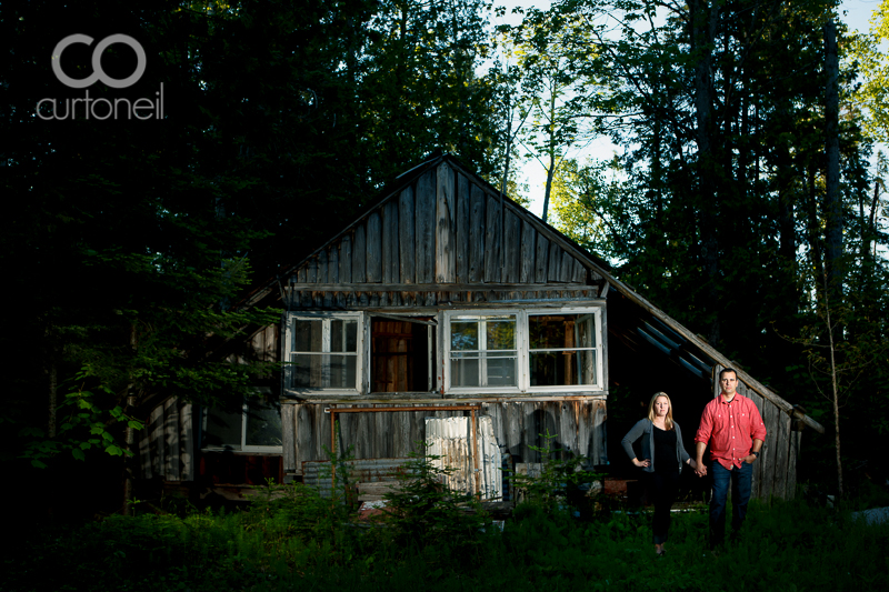 Sault Ste Marie Engagement Photography - Kylie and Brian - sneak peek on St. Joseph Island, creepy cabin