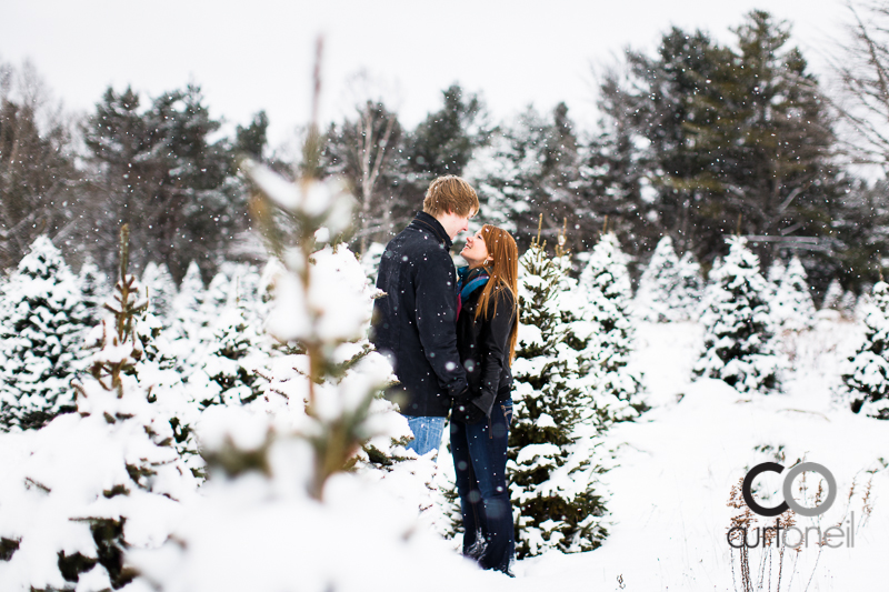 Sault Ste Marie Engagement Photography - Lindsey and John - winter, snow, Mockingbird Hill Farm