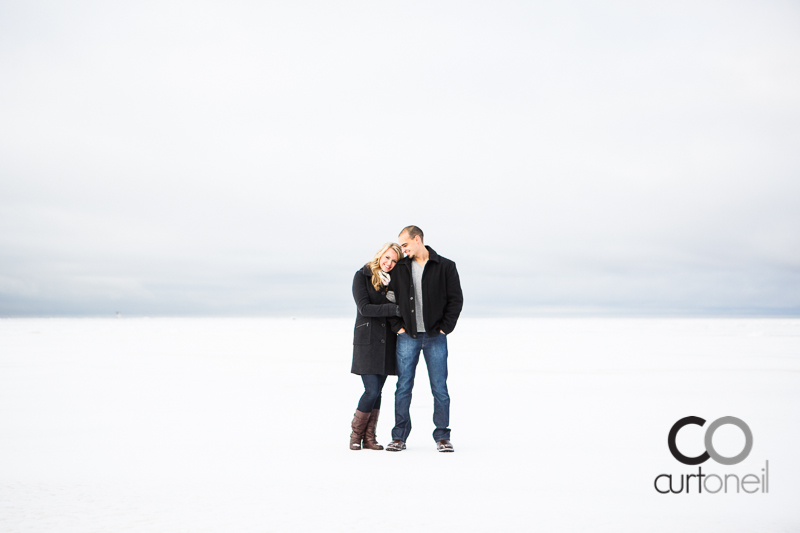 Sault Ste Marie Engagement Photography - Rachel and James - frozen Lake Superior sneak peek