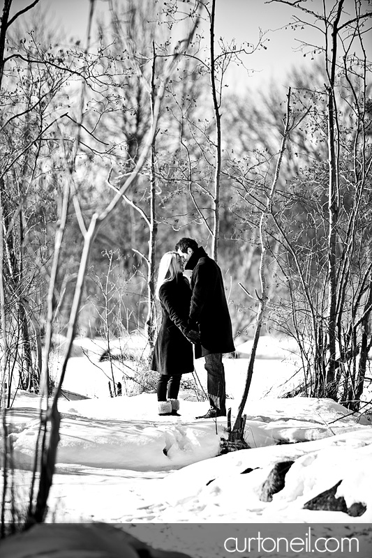 Engagement Shoot - Soo Locks - snow covered path