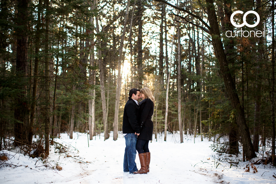 Sault Ste Marie Engagement Photography - Shelley and Nick - winter, trees, path, cold, sneak peek