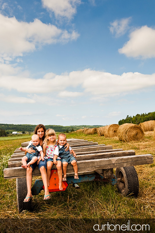 Sault Ste Marie Family Photography - Jarrett Grandkids - Sneak peek on a farm; Echo Bay, McCarrel Lake