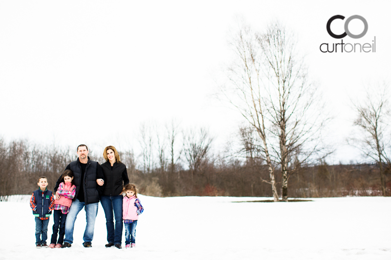 Sault Ste Marie Family Photography - Primeau Family - Sneak peek, cold, winter, wind, Whitefish Island