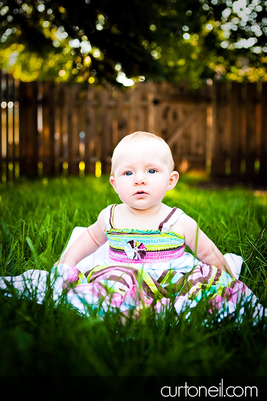 Infant Photography - Isabelle six months old in the grass