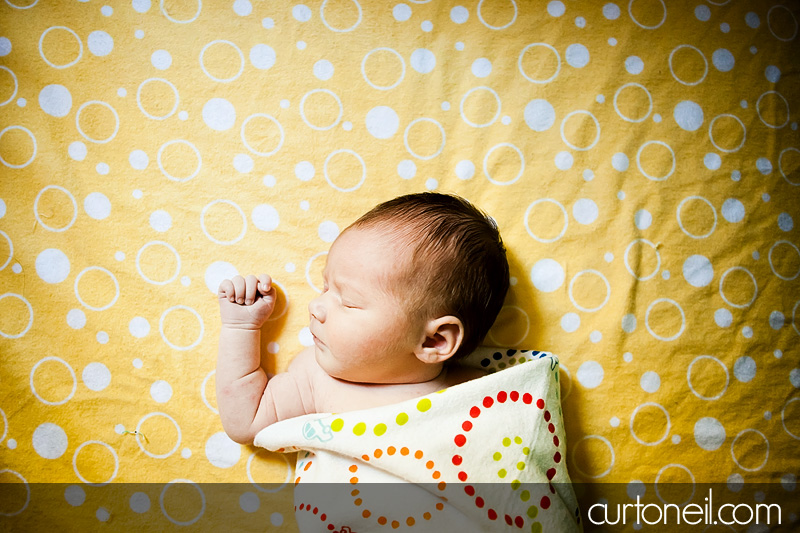 Sault Ste Marie Newborn Photography - Introducing Reese Penelope - newborn, football, baby