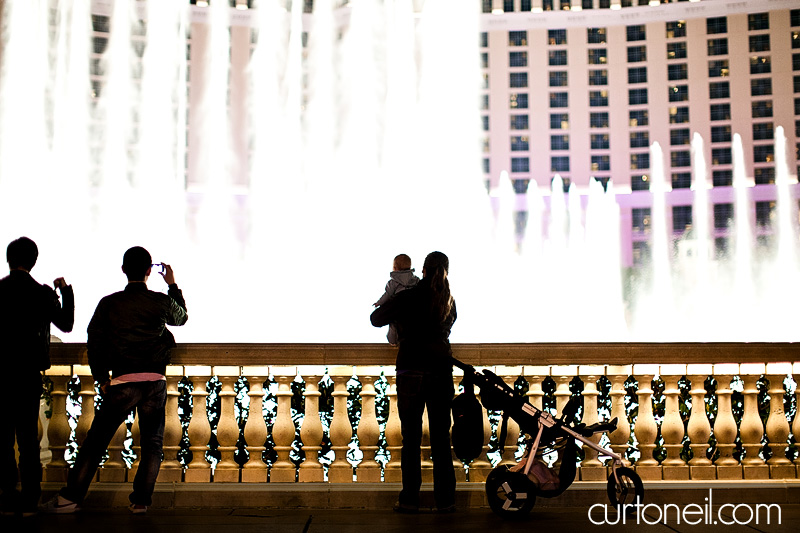 Reese and Jes at the Bellagio Fountains in Las Vegas